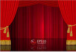 Red Stage Curtain Drape On White Background Red Stage Curtain