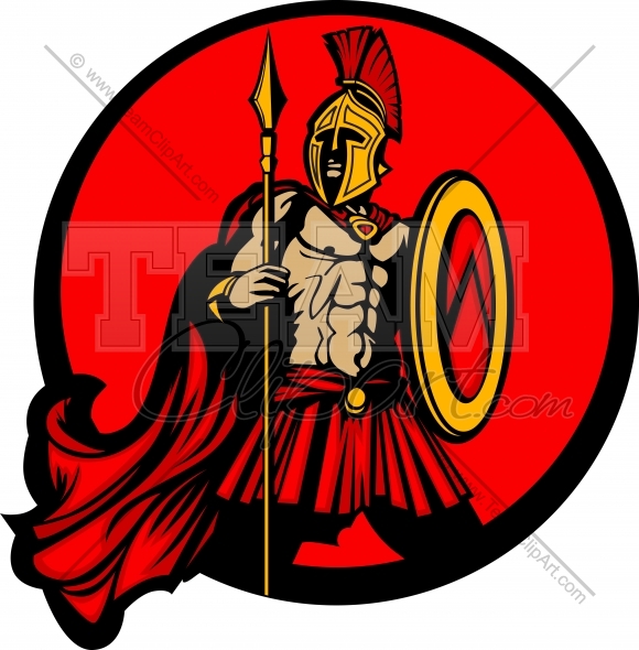 Spartan Logo   Trojan Mascot Vector Clipart Image