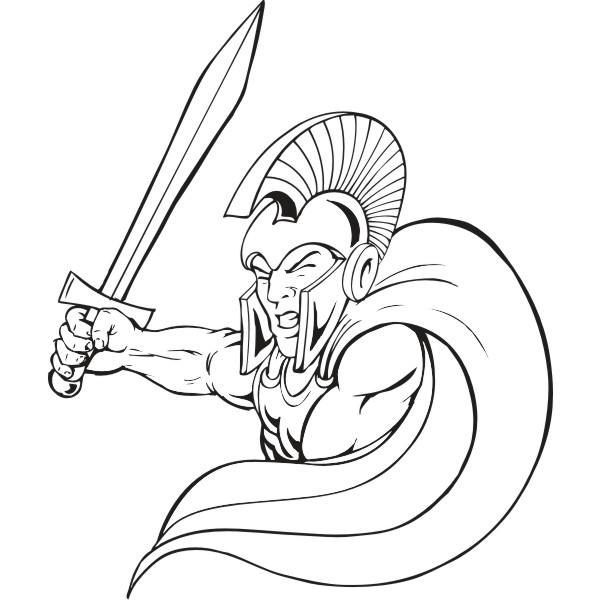 Trojan Warrior Colouring Pages  Page 2