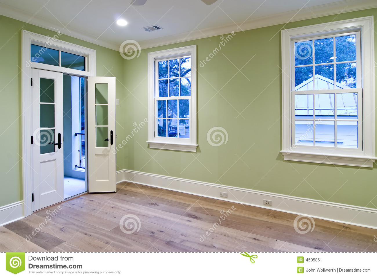 Unfurnished Bedroom With Porch Stock Image   Image  4505861