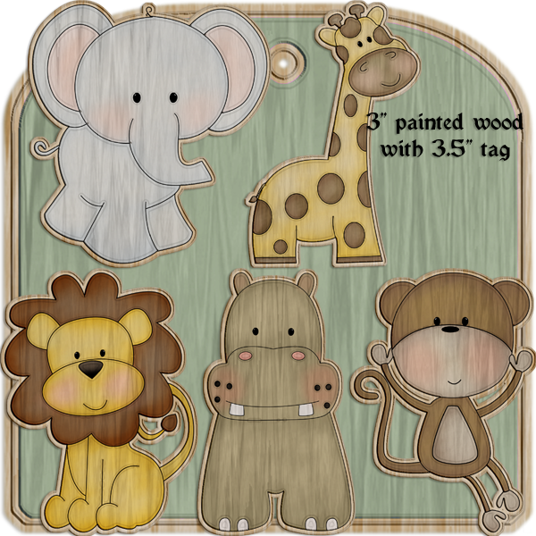 Baby Jungle Animals Wood    0 99   Digital Design Boutique Clipart