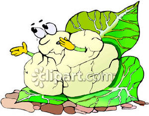 Cartoon Cauliflower   Royalty Free Clipart Picture