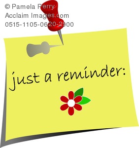 Clip Art Image Of A Reminder Note   Acclaim Stock Photography