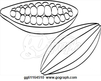 Clip Art Vector   Cocoa Beans On A White Background   Stock Eps    