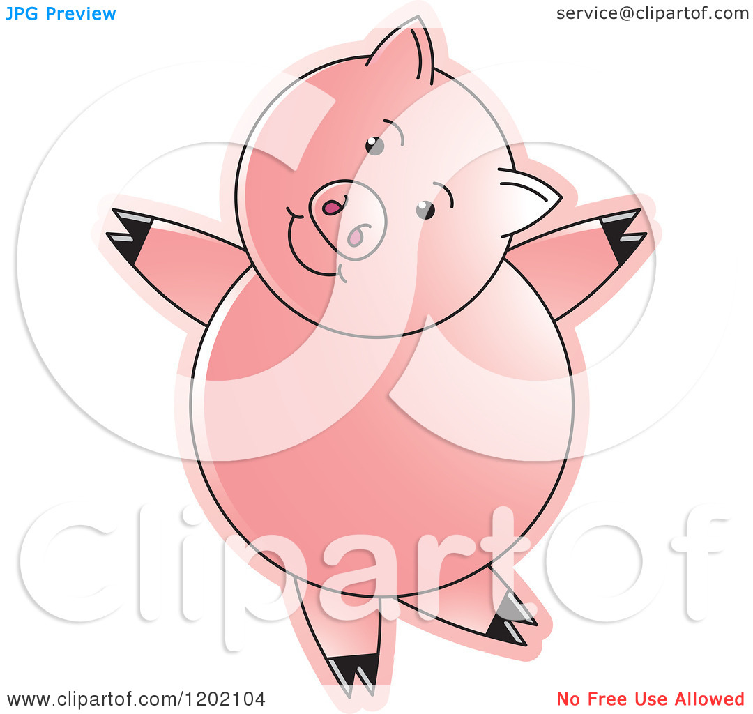 Clipart Of A Pig Dancing   Royalty Free Vector Illustration By Lal