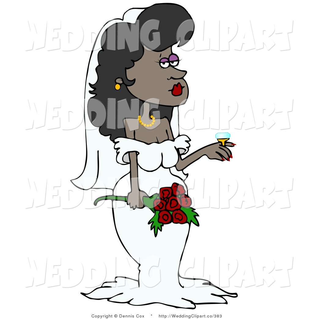     Clipart Of A Wedding Stunning Black Bride Showing Off Her Diamond Ring