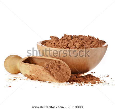 Cocoa Powder With Wooden Bowl Cocoa Pods From Ambanja Cocoa