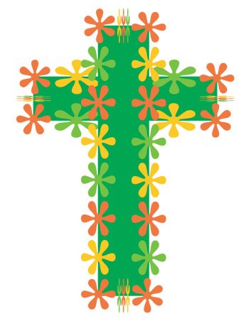 Groovy Flower Cross By Kathy Grimm  Posted In Cross Clip Art Comments