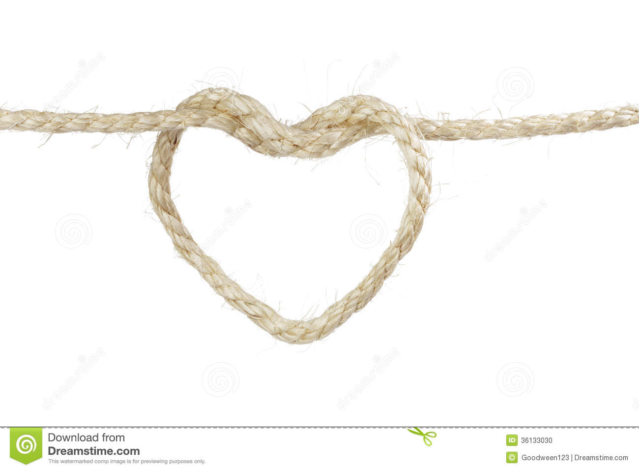 Heart From Sisal Rope Stock Photo   Image  36133030