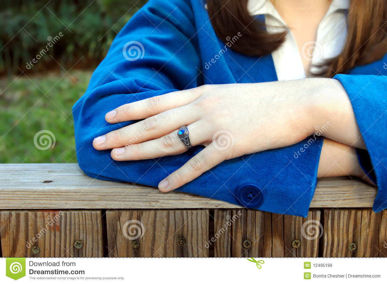 Is Bright Blue And Accents The Aqua Marine Stone In Her Senior Ring
