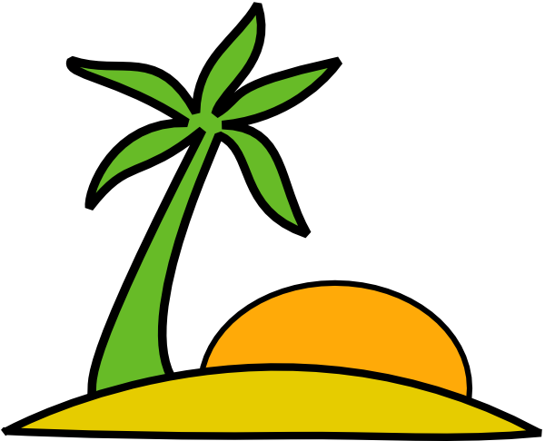 Island Palm And The Sun Clip Art At Clker Com   Vector Clip Art