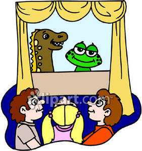 Kids At A Puppet Show   Royalty Free Clipart Picture