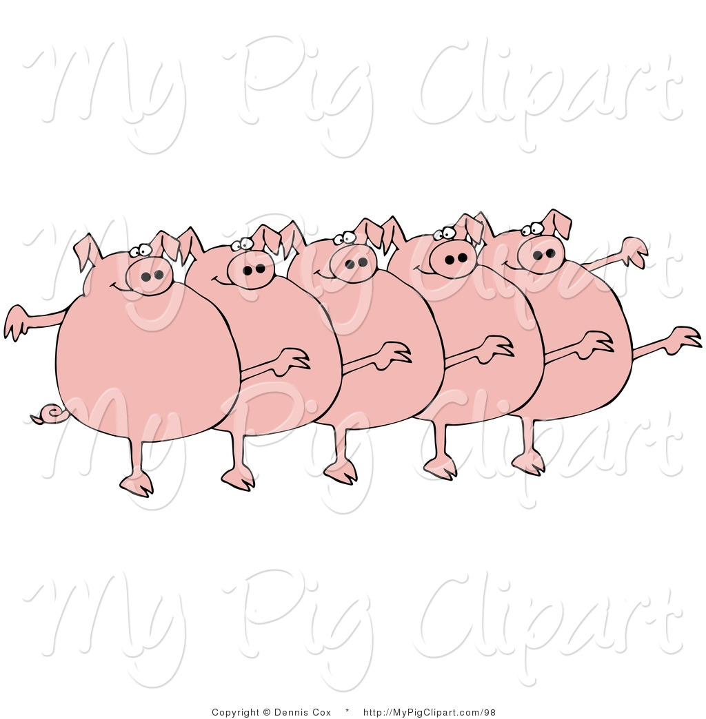 Royalty Free Dancing Stock Pig Clipart Illustrations