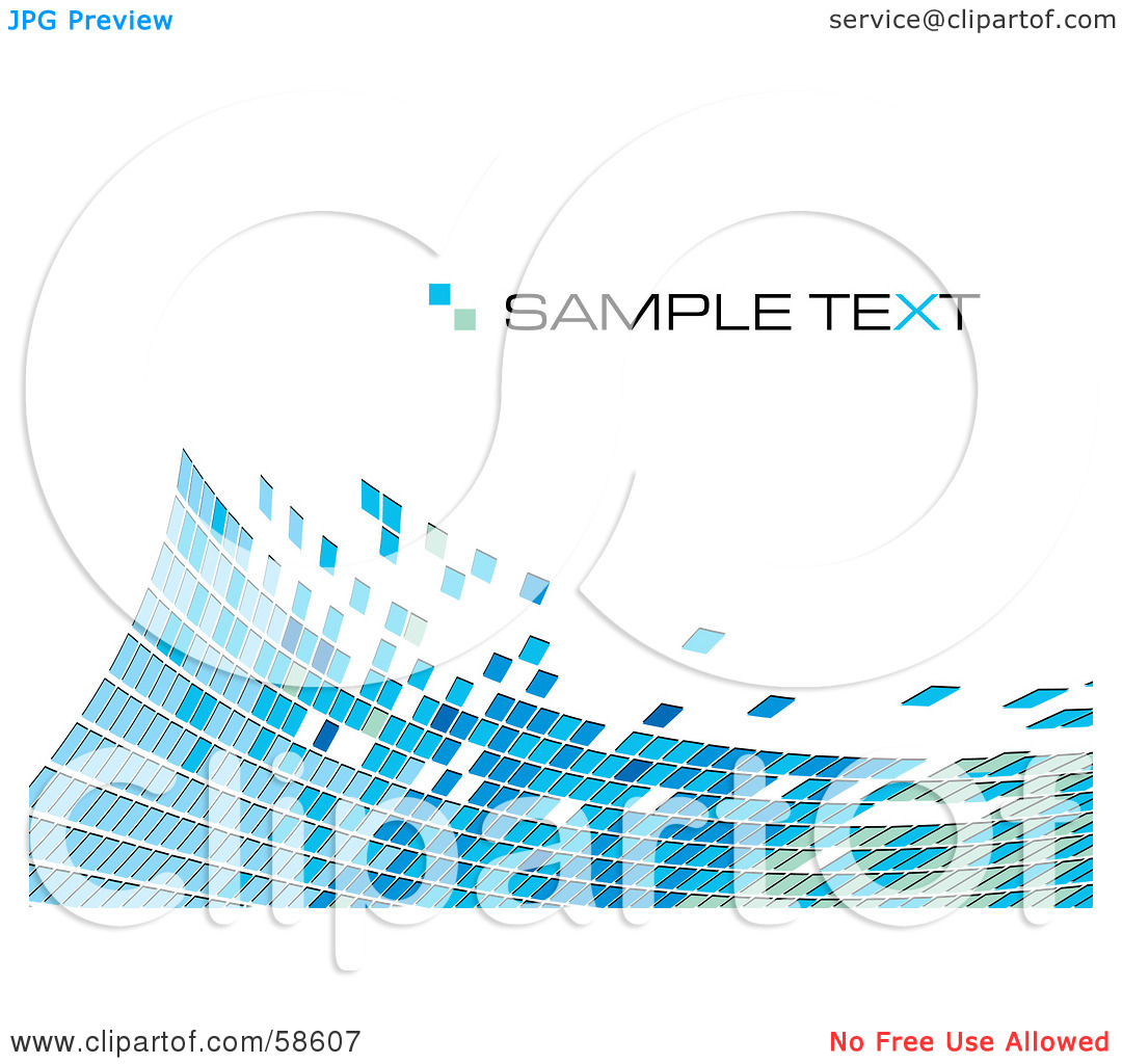 Royalty Free  Rf  Clipart Illustration Of A Blue Tile Wave Mosaic