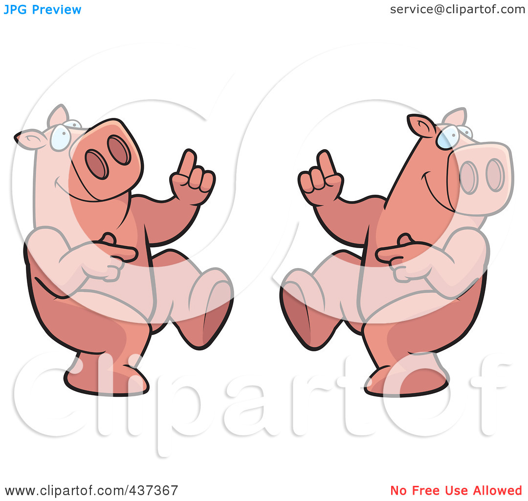 Royalty Free  Rf  Clipart Illustration Of A Dancing Pig Couple By Cory
