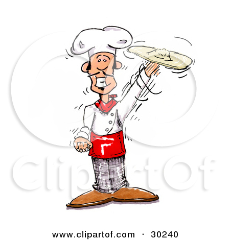 Royalty Free  Rf  Hand Tossed Pizza Dough Clipart   Illustrations  1