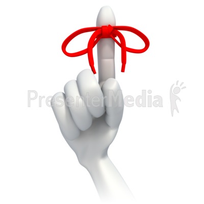 String Tied Around Finger Reminder   Signs And Symbols   Great Clipart