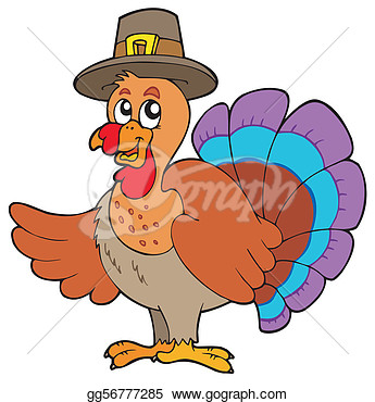 Thanksgiving Turkey With Hat  Clipart Illustrations Gg56777285