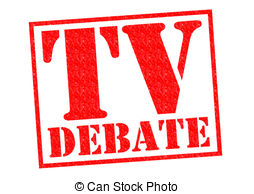 Tv Debate Red Rubber Stamp Over A White Background