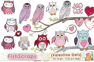 Valentine Pink   Purple Owl Clip Art By Fishscraps In Graphics