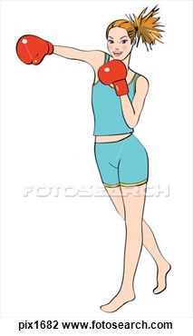 Art   A Woman Punching With Boxing Gloves  Fotosearch   Search Clipart    