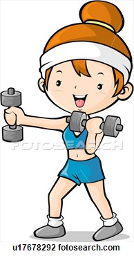 Art Of Girl Exercising With Hand Weights U17678292   Search Clipart