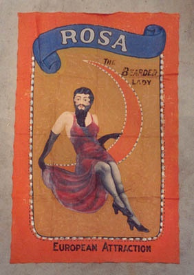 Bearded Lady Circus Poster Rosa Bearded Lady Sideshow