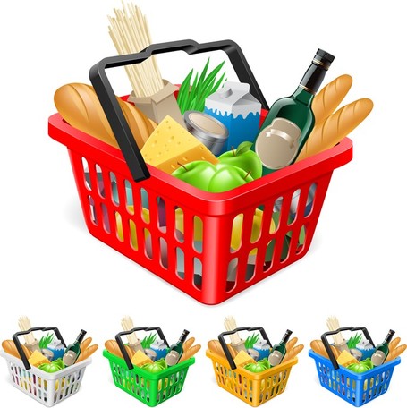     Browse   Food   Drink   Fruits And Vegetables And Shopping Basket 03
