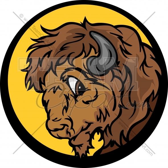 Cartoon Buffalo Logo Clipart Image  Easy To Edit Vector Format 