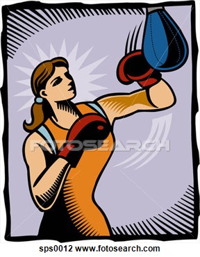 Clip Art   A Woman Boxing A Punch Bag  Fotosearch   Search Clipart    