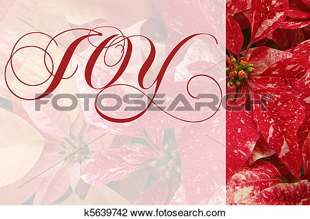 Clip Art   Christmas Poinsettias With Joy Word  Fotosearch   Search    