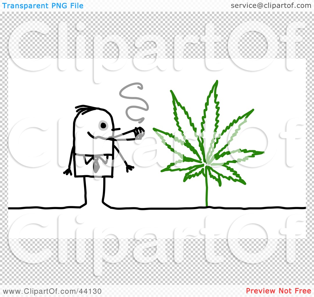 Clipart Illustration Of A Stick Man Smoking Weed 102444130
