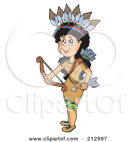 Clipart Native American Camp Frame   Royalty Free Vector Illustration