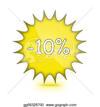 Drawing   Ten Percent Off Sign  Clipart Drawing Gg56328700