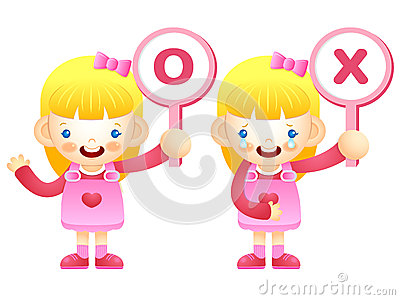 Girls Are Playing Ox Quiz Game  Education And Life Character Des