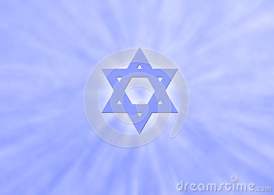 Jewish Background With Sunrays And Glowing Star Of David 