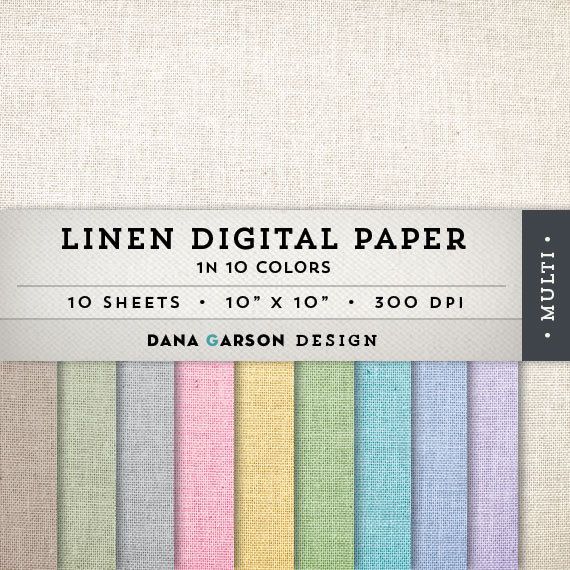 Linen Digital Paper Set 10 Sheets For Blog Graphics Scrapbooking