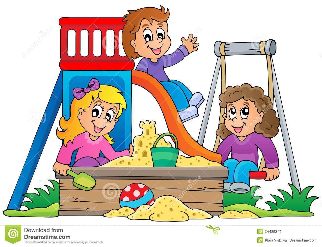 Outdoor Play Clipart Image With Playground Theme 1