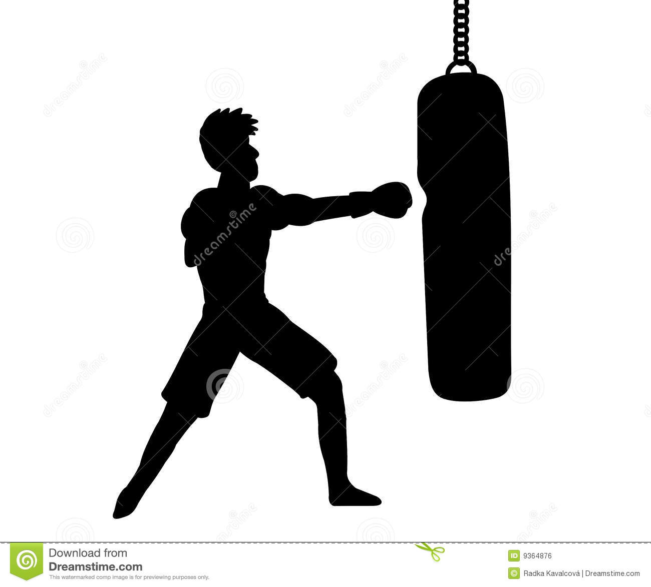 Punching Bag Clip Art Of Boxer And Punching Bag