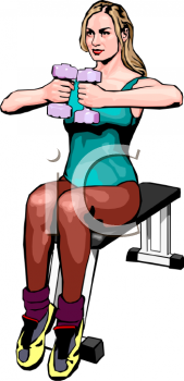      Realistic Style Woman Exercising With Hand Weights Clipart Image Jpg