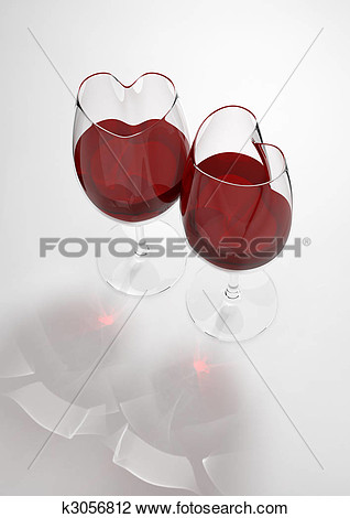 Shaped Wine Glasses Filled With Love Poison K3056812   Search Clipart
