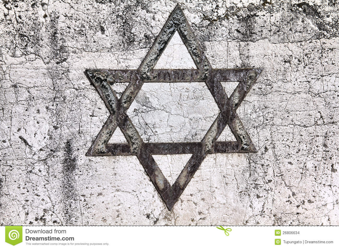 Star Of David   Jewish Symbol On An Old Hebrew Grave In Milan Italy 
