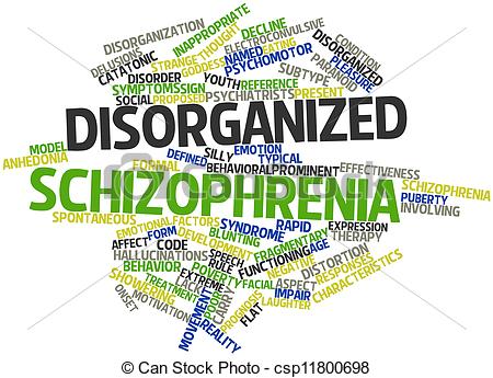 Stock Illustration   Word Cloud For Disorganized Schizophrenia   Stock