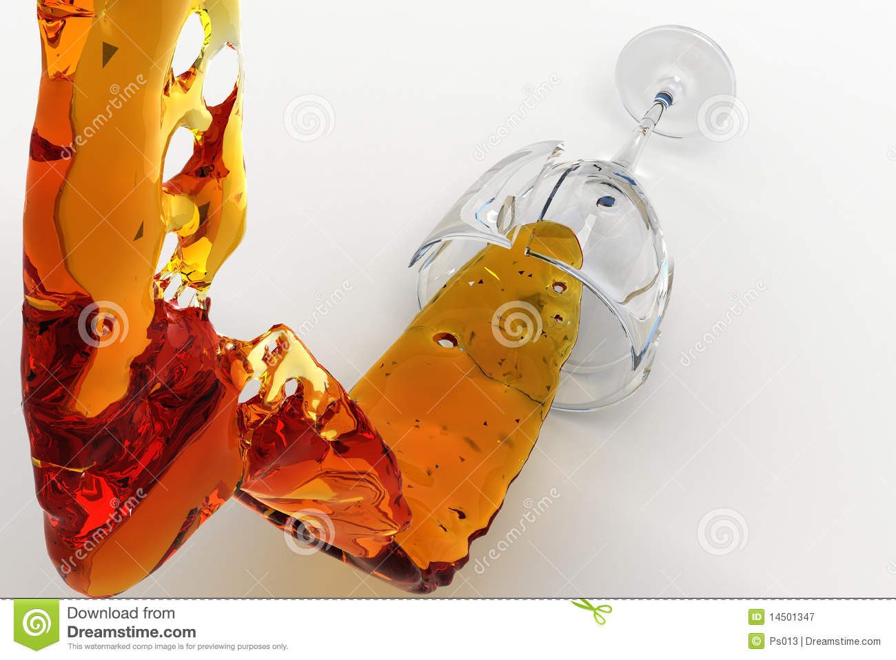 The Spread Drink From The Broken Glass Royalty Free Stock Photography