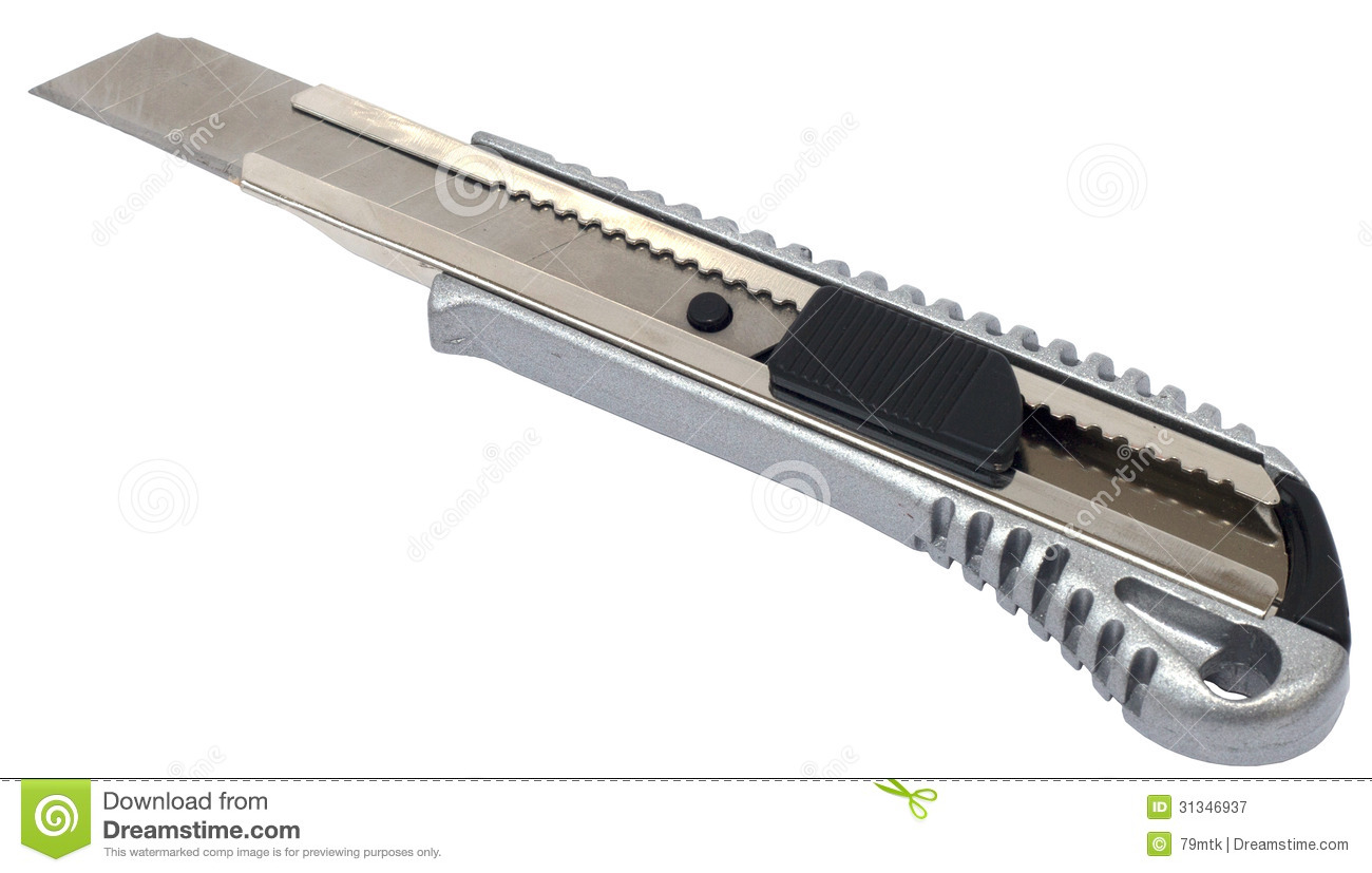 Utility Knife  With Clipping Paths  Royalty Free Stock Photography    