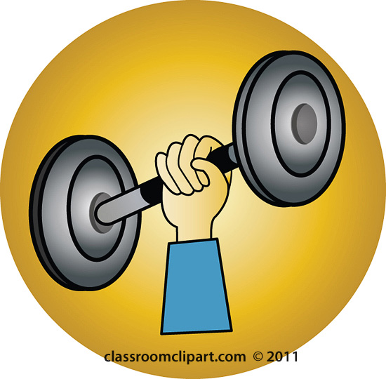 Weightlifting   One Hand With Weights Background   Classroom Clipart
