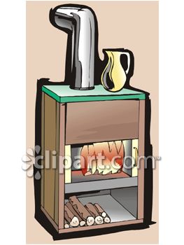 Wood Burning Stove   Royalty Free Clipart Picture