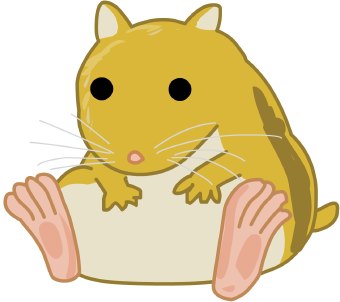 Clip Art Of A Golden Hamster With Pink Feet Sitting Up Grooming Itself