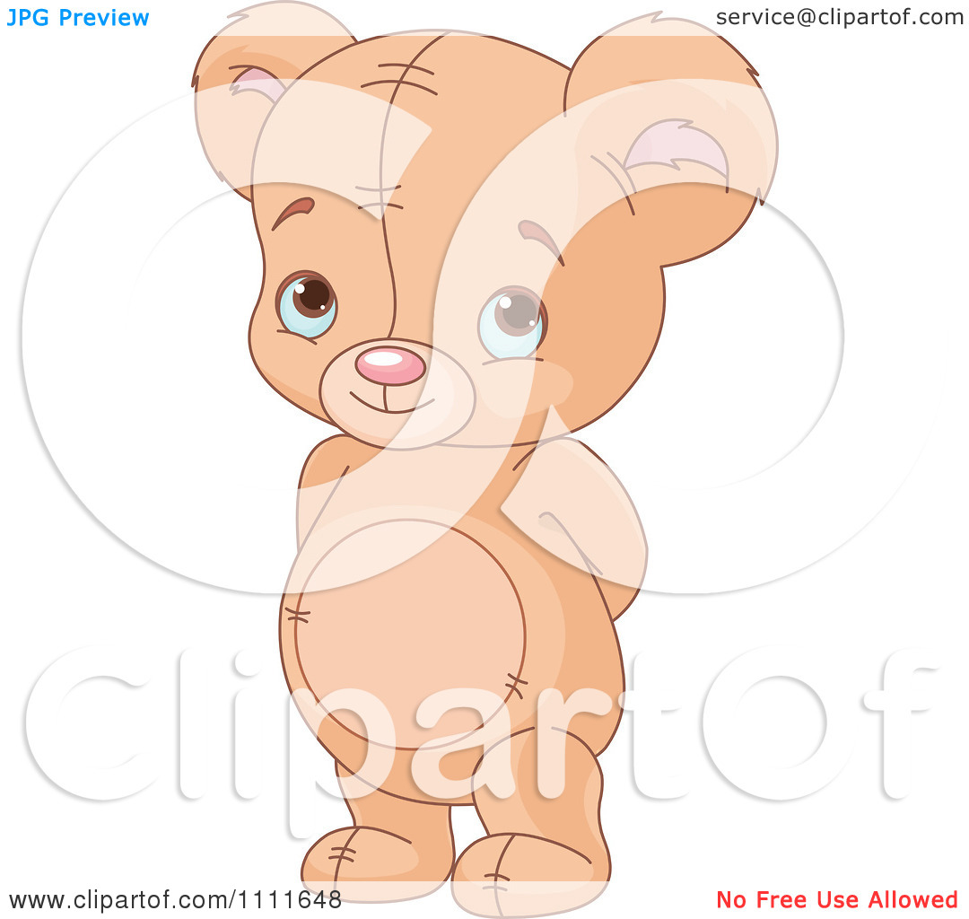 Clipart Bashful Teddy Bear   Royalty Free Vector Illustration By