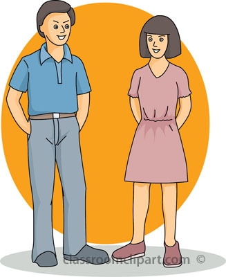 Family   Boy And Girl Standing 21812   Classroom Clipart